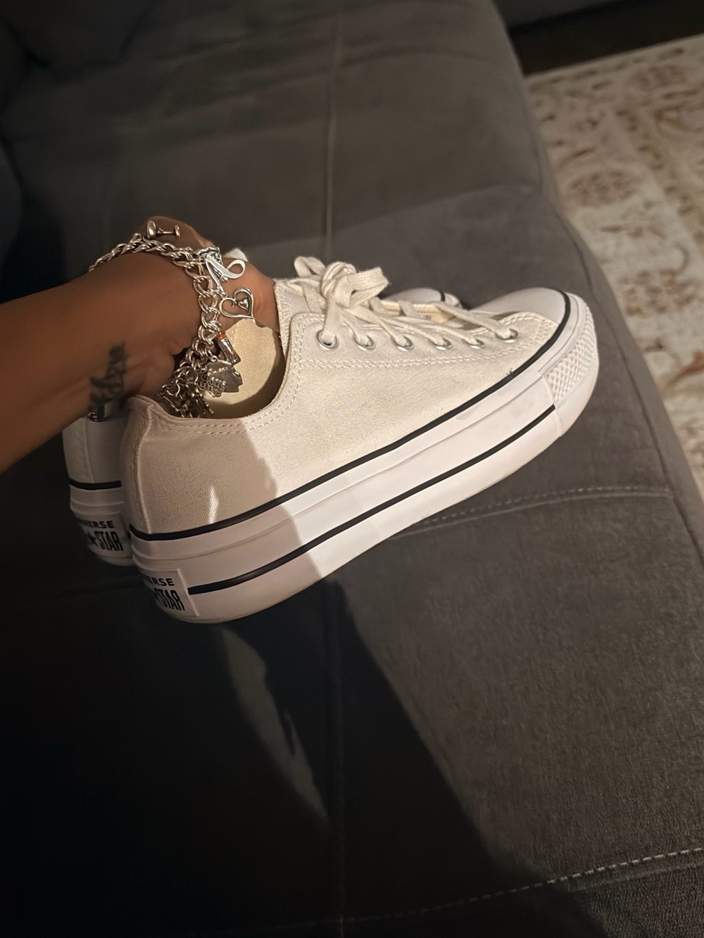 Converse Women’s White Low-Top Canvas Platform Sneakers